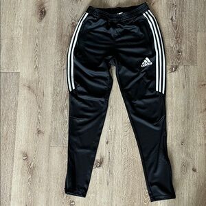 adidas Black Joggers with White Three-Stripe Detail